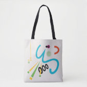 Achoo Abstracte Moderne Kunst Smilelines Canvas ta Tote Bag (Voorkant)