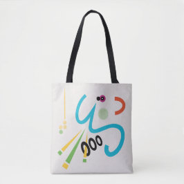 Achoo Abstracte Moderne Kunst Smilelines Canvas ta Tote Bag