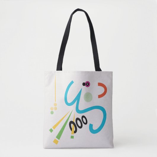 Achoo Abstracte Moderne Kunst Smilelines Canvas ta Tote Bag (Voorkant)