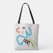 Achoo Abstracte Moderne Kunst Smilelines Canvas ta Tote Bag (Achterkant)