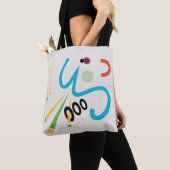 Achoo Abstracte Moderne Kunst Smilelines Canvas ta Tote Bag (Dichtbij)