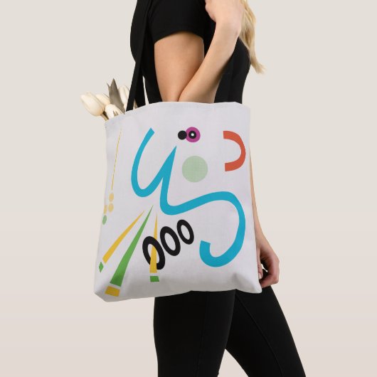 Achoo Abstracte Moderne Kunst Smilelines Canvas ta Tote Bag (Dichtbij)