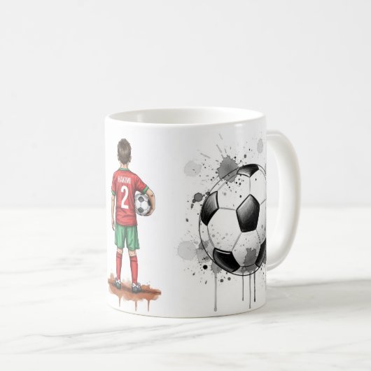 Achraf Hakimi Morocco National Team Mug, Football Koffiemok (Voorkant rechts)