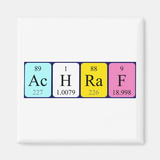 Achraf periodiek lijstnaammagneet magneet (Voorkant)