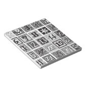 Achromatische advent kalenderaantallen - aftellen notitieblok (Schuin)