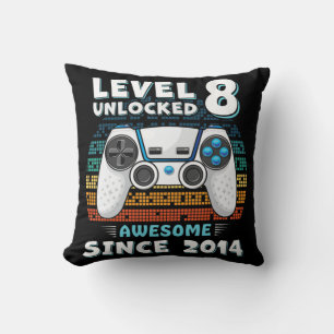 Acht 8 jaar BDay Son Boy Fun Gamer acht jaar oud B Kussen