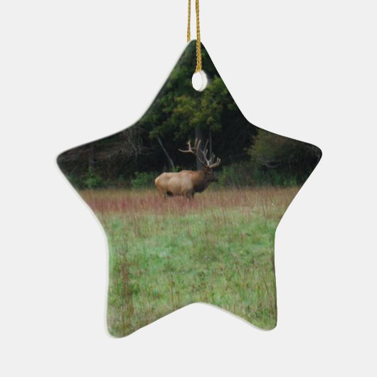 Acht 8 punten elk in het najaar keramisch ornament (Rechts)