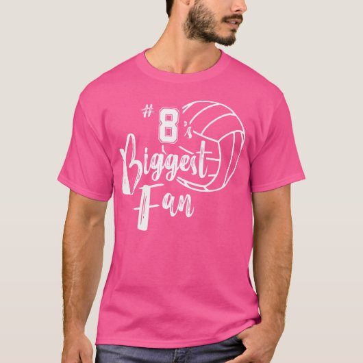 Acht 8's grootste fan volleybal moeder volleybal d t-shirt (Voorkant)