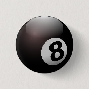 Acht baall ronde button 3,2 cm