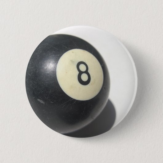 Acht baall ronde button 5,7 cm (Voorkant)