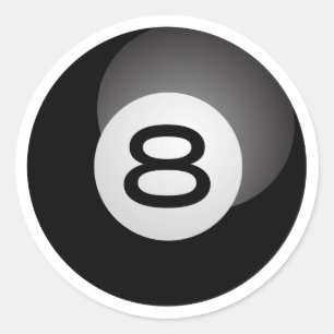 Acht baall ronde sticker