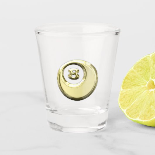Acht baall shot glas (Voorkant)