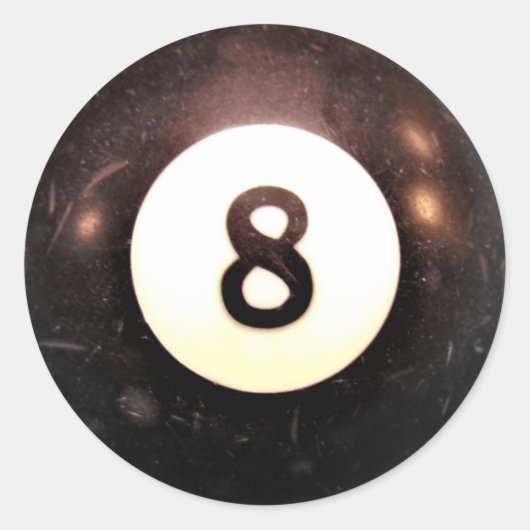 Acht bal - 8 Ball Ronde Sticker (Voorkant)