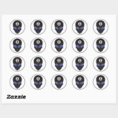 acht bal alien hoofd ronde sticker (Vel)