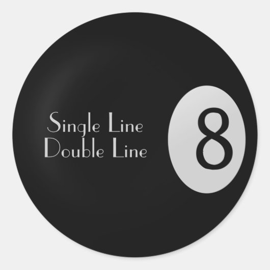 Acht Bal Biljart Sport Naam Stickers (Voorkant)