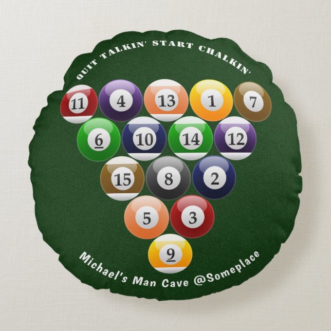 Acht-bal de 8-bal van de Ballen van het Biljart Rond Kussen (Voorkant)