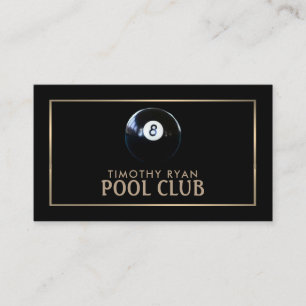 Acht bal, pool club, pool speler visitekaartje