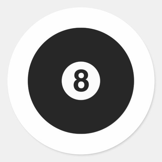 acht bal ronde sticker (Voorkant)
