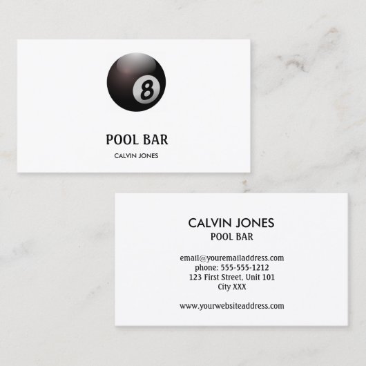 Acht balkbalken wit visitekaartje (Voorkant / Achterkant)