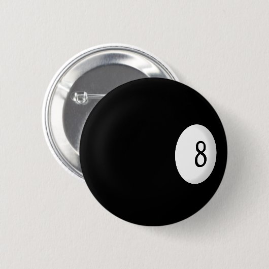 Acht Ball Billiard Ronde Button 5,7 Cm (Voorkant /achterkant)