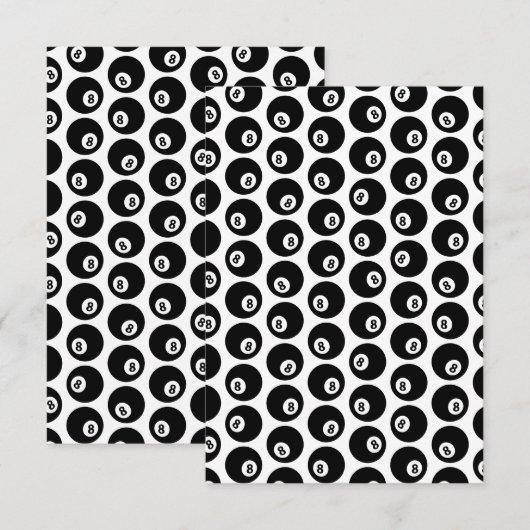 Acht-Ball Billiards Pool Patroon CUSTOOR Bedankkaart (Voorkant / Achterkant)