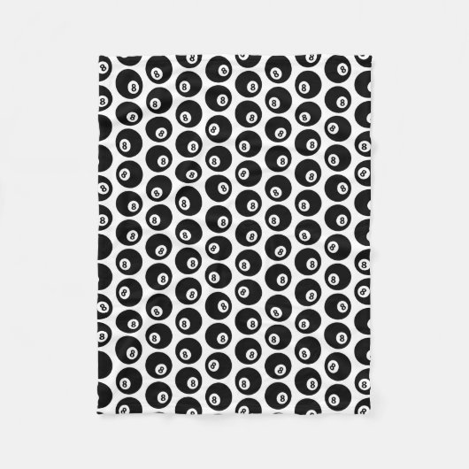 Acht-Ball Billiards Pool Patroon CUSTOOR Fleece Deken (Voorkant)