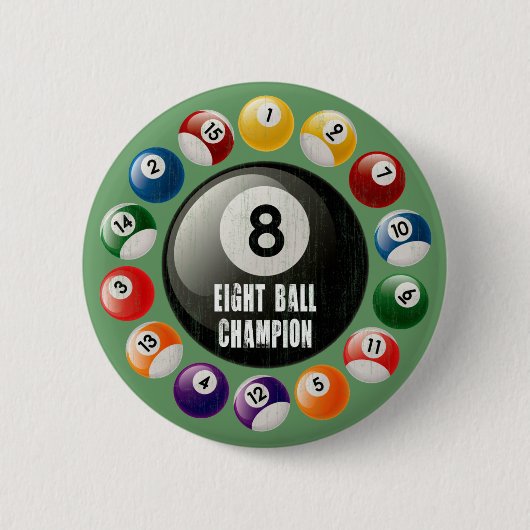 ACHT BALL CHAMPION RONDE BUTTON 5,7 CM (Voorkant)