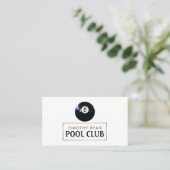 Acht Ball, Pool Club, Pool Player Visitekaartje (Staand voorkant)