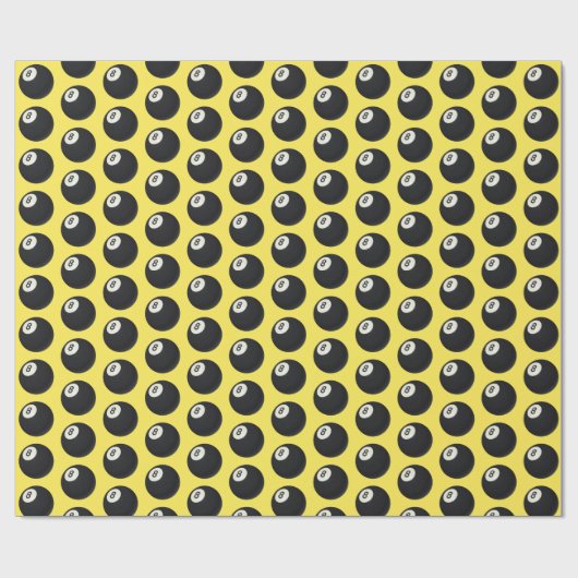 Acht Ball Y2K Snooker 90s Geel Cadeaupapier (Vlak)