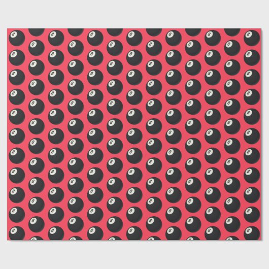 Acht-Ball Y2K Snooker 90s Red Cadeaupapier (Vlak)