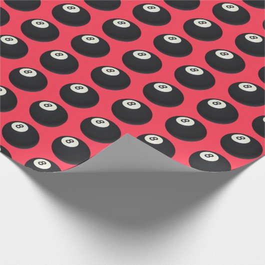 Acht-Ball Y2K Snooker 90s Red Cadeaupapier (Hoek)