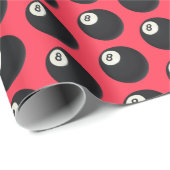 Acht-Ball Y2K Snooker 90s Red Cadeaupapier (Rol Hoek)