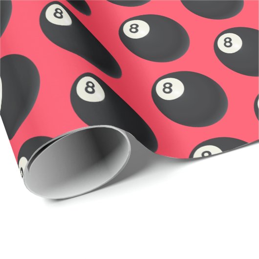 Acht-Ball Y2K Snooker 90s Red Cadeaupapier (Rol Hoek)