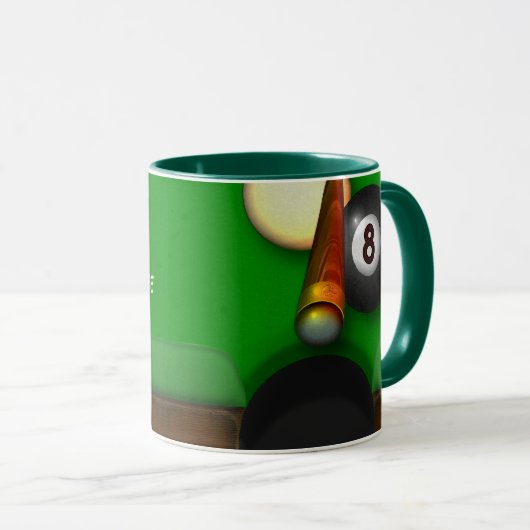 Acht balpool en Billiards op maat Mok (Voorkant rechts)