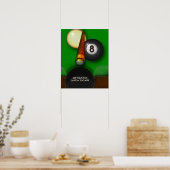 Acht balpool en Billiards op maat Poster (Keuken)
