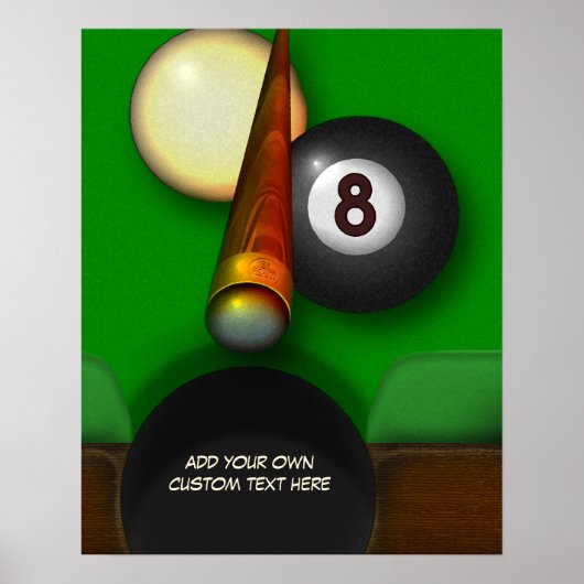 Acht balpool en Billiards op maat Poster (Voorkant)
