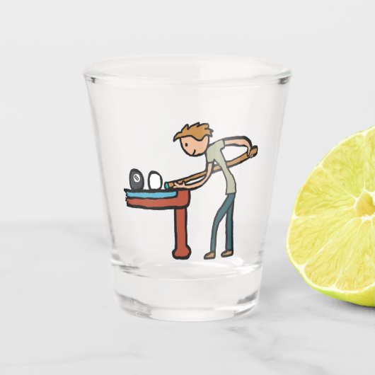 Acht balpool shot glas (Voorkant)