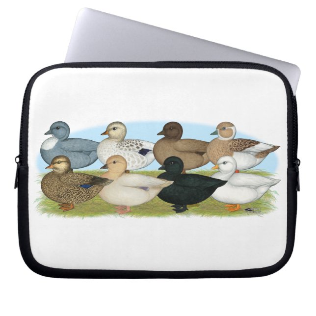 Acht bellers laptop sleeve (Voorkant)