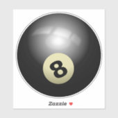 Acht biljartballen sticker (Vel)