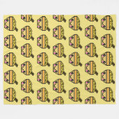 Acht bit Kawaii Noodle Bowl TP Fleece Deken (Voorkant (Horizontaal))