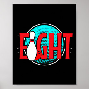 Acht Bowling Verjaardag 8 Jaar Oud Jongen Verjaard Poster