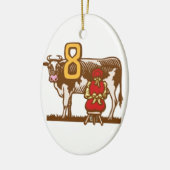 Acht dienstmeisjes a-Milking Keramisch Ornament (Links)