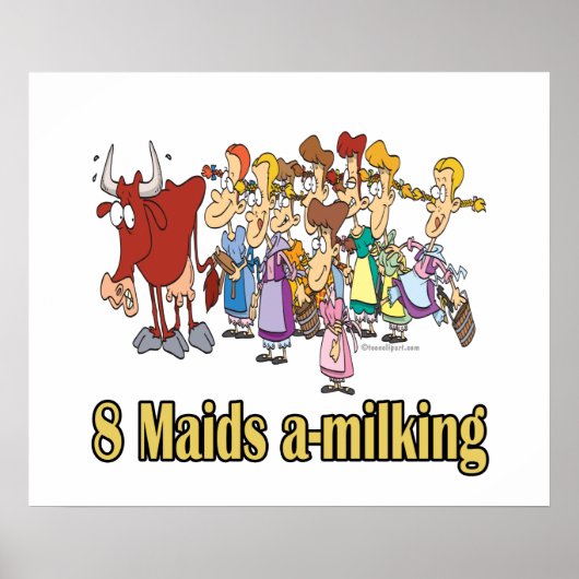 acht dienstmeisjes - achtste kerst op de achtste d poster (Voorkant)