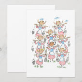 Acht Dienstmeisjes Melken Kaart (Voorkant / Achterkant)