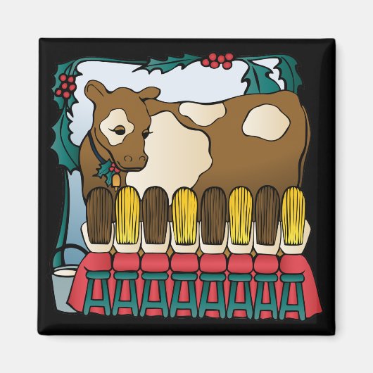 Acht dienstmeisjes melken magneet (Voorkant)