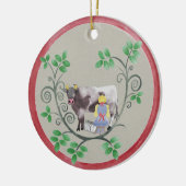 Acht dienstmeisjes voor kerstversiering keramisch ornament (Links)