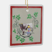 Acht dienstmeisjes voor kerstversiering keramisch ornament (Rechts)