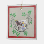 Acht dienstmeisjes voor kerstversiering keramisch ornament (Links)