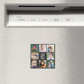 Acht families fotocollage zwart magneet (Insitu (Vaatwasser))