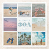 Acht foto Beach House Decor Glazen Onderzetter (Voorkant)